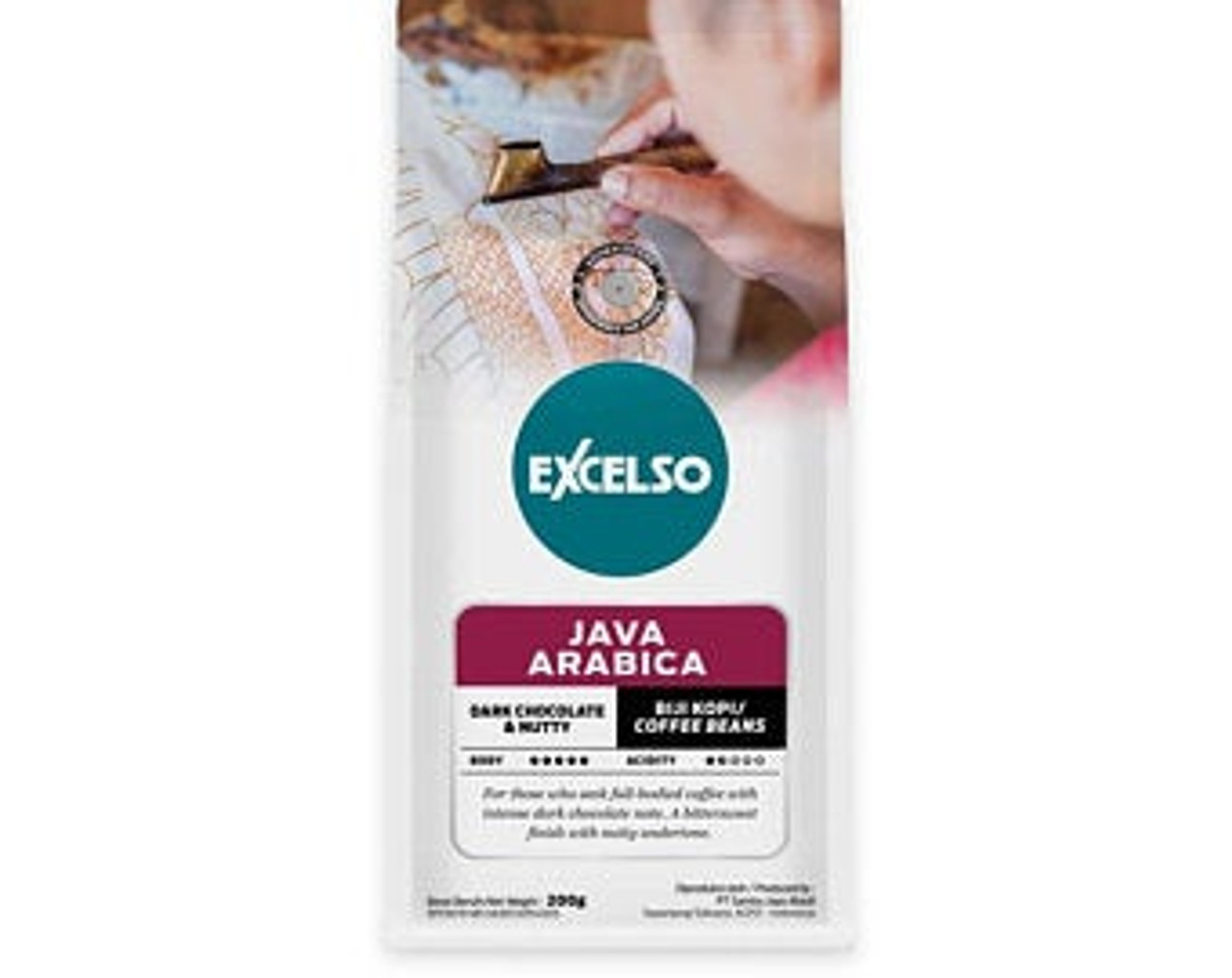 Excelso Java Arabica - Coffe Beans, 200 Gram (Pouch)