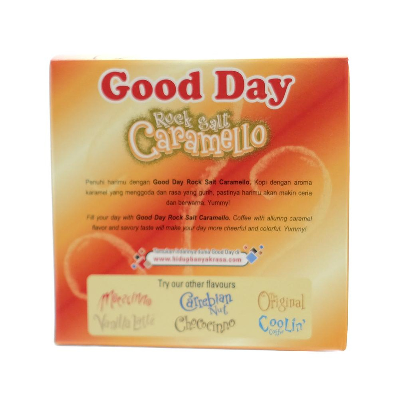 Good Day Rock Salt Caramello 100 Gram (3.52 Oz) Instant Caramello Flavor 5-ct @ 20 Gram