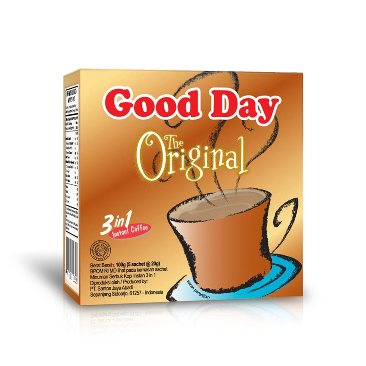Good Day The Original 100 Gram (3.52 Oz) Instant Coffe Original Flavor 5-ct @ 20 Gram