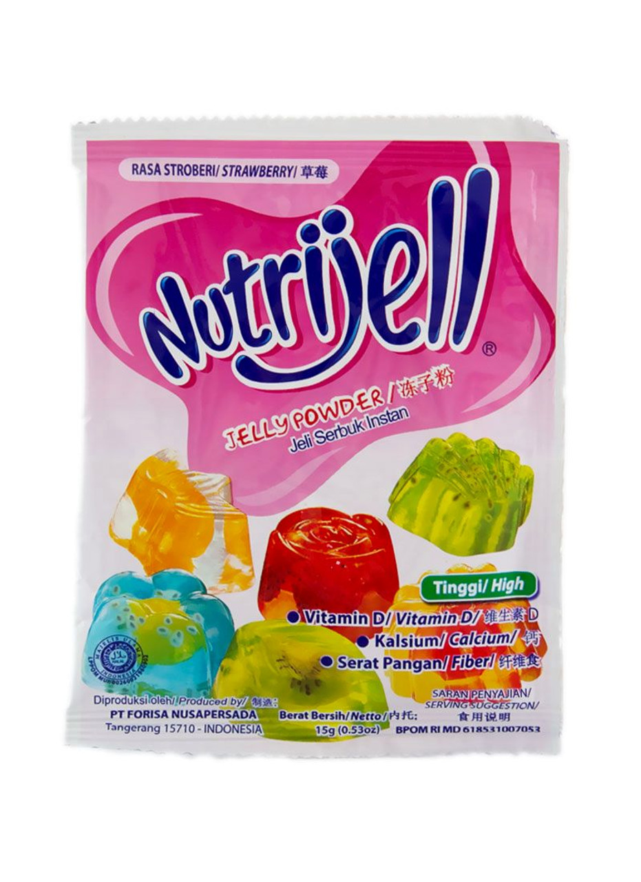 Nutrijell Konnyaku Jelly Powder Strawberry Stroberi 15G