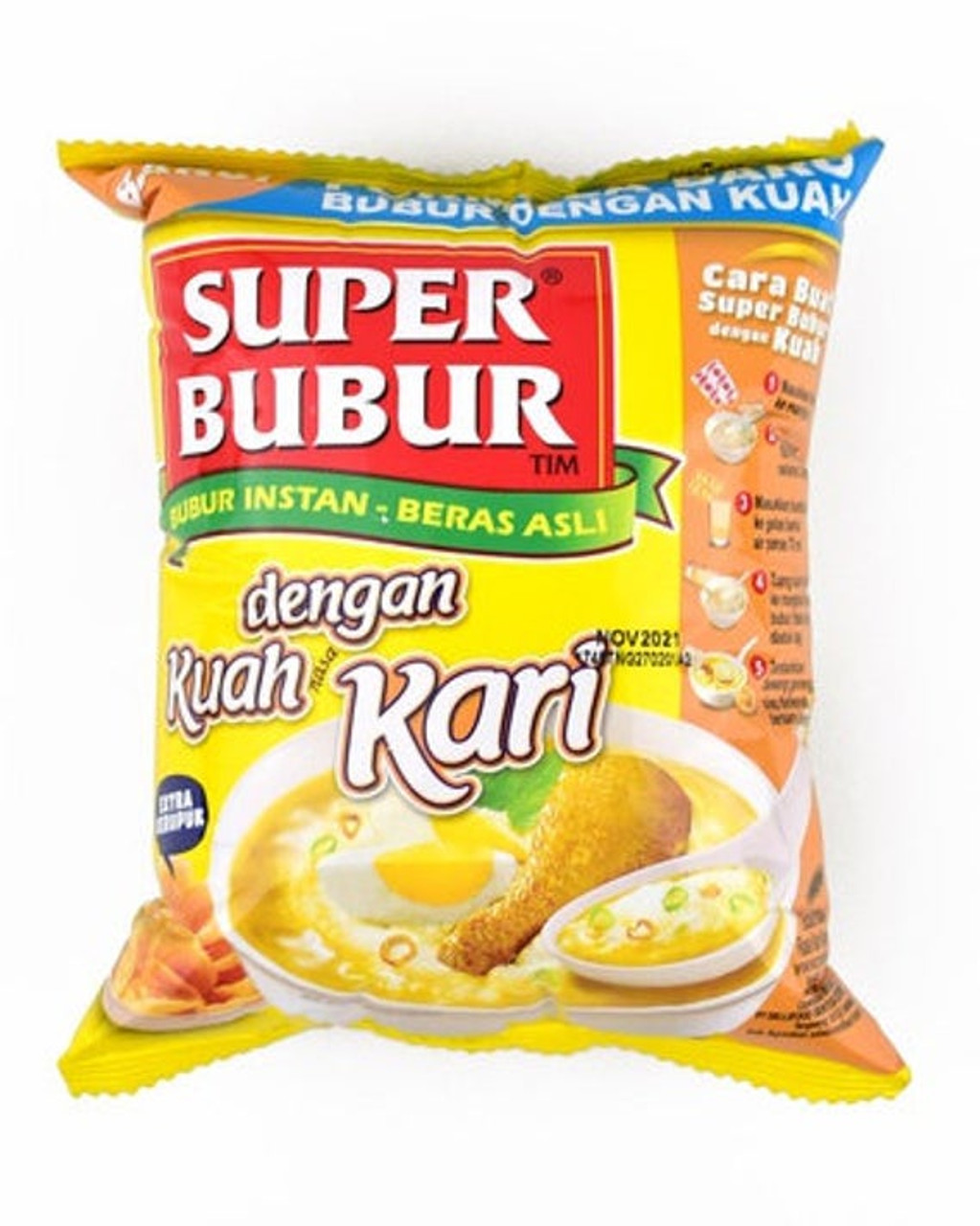 Super Bubur dengan Kuah Kari ( Delicious Instant Porridge with Curry Soup ), 46 gr - 1.62 Oz