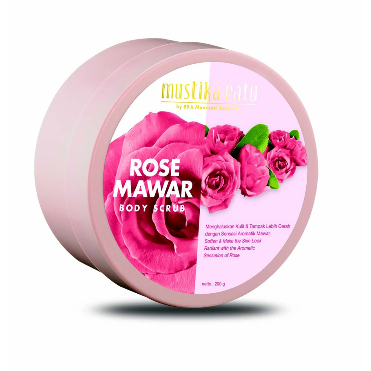 Mustika Ratu Rose Body Scrub Sabun Lulur Mawar, 200 Gram