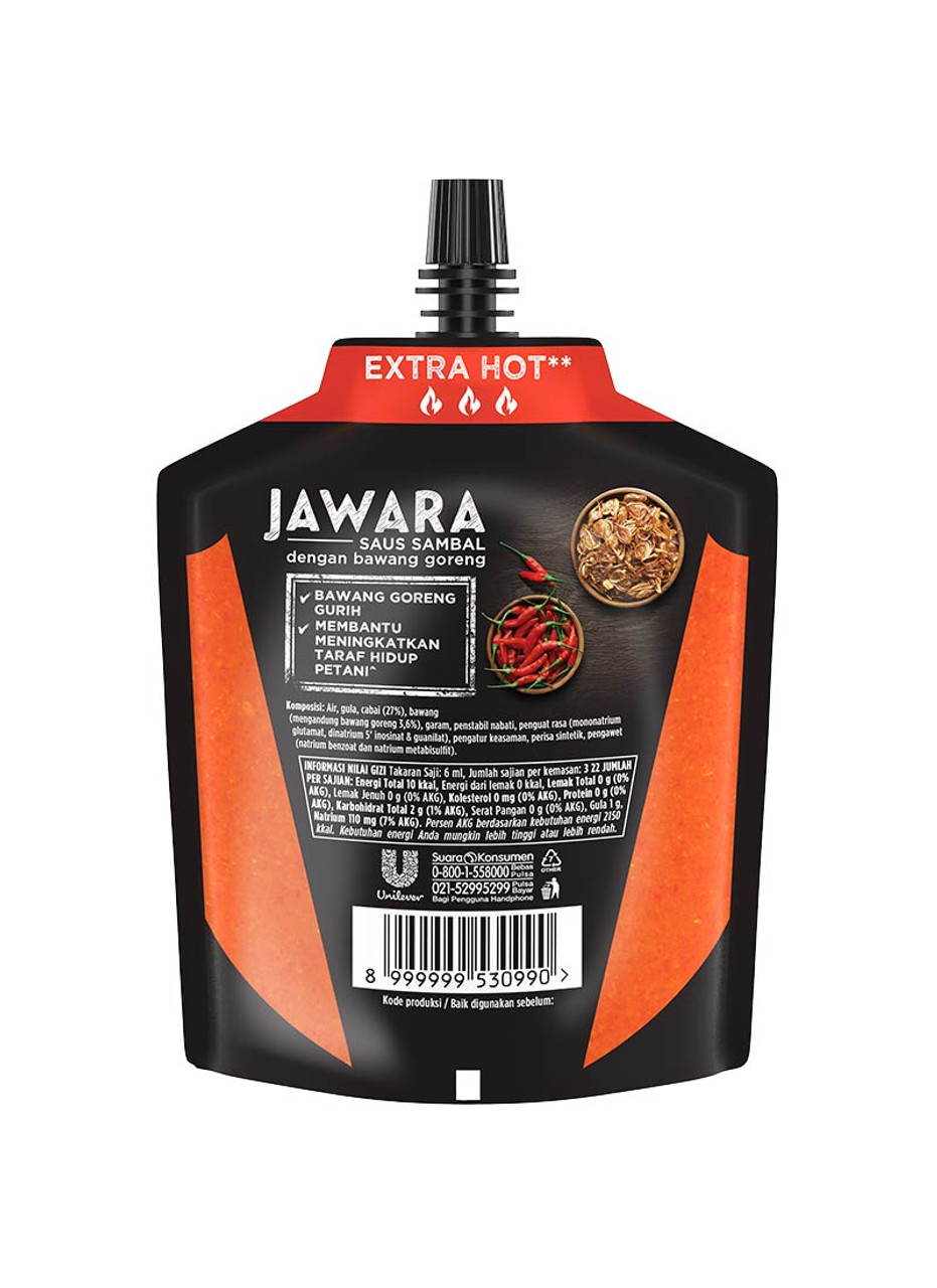 Jawara Saus Sambal Extra Hot, 130 ml - 4.39 fl oz