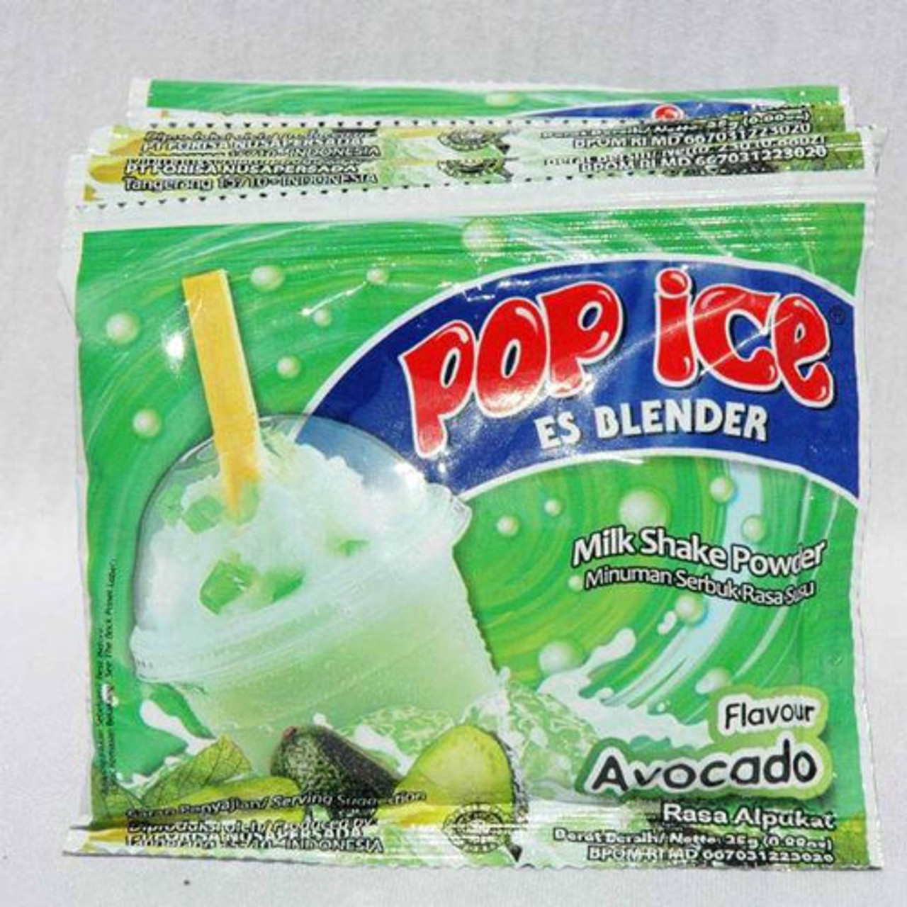 Pop Ice Milk Shake Powder - Avocado Flavor, 25 gram (10 sachet)