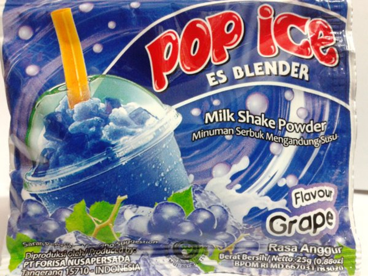 Pop Ice Milk Shake Powder - Grape Flavor, 25 gram (10 sachet)