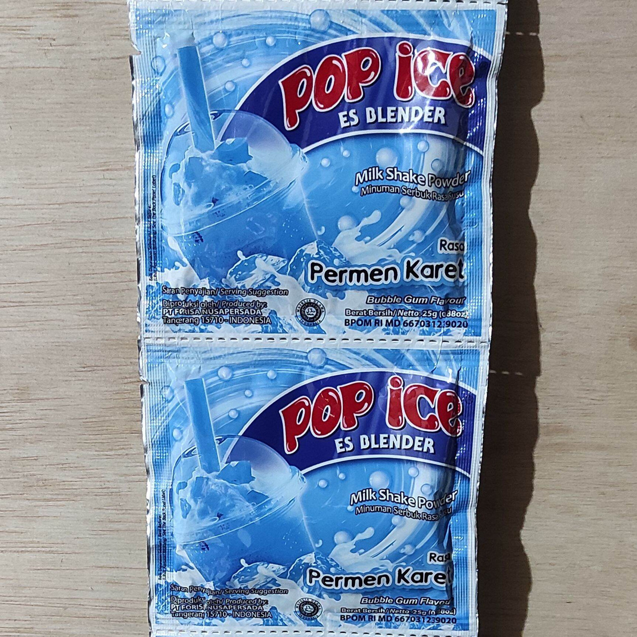 Pop Ice Milk Shake Powder - Bubble Gum Flavor, 25 gram (10 sachet)