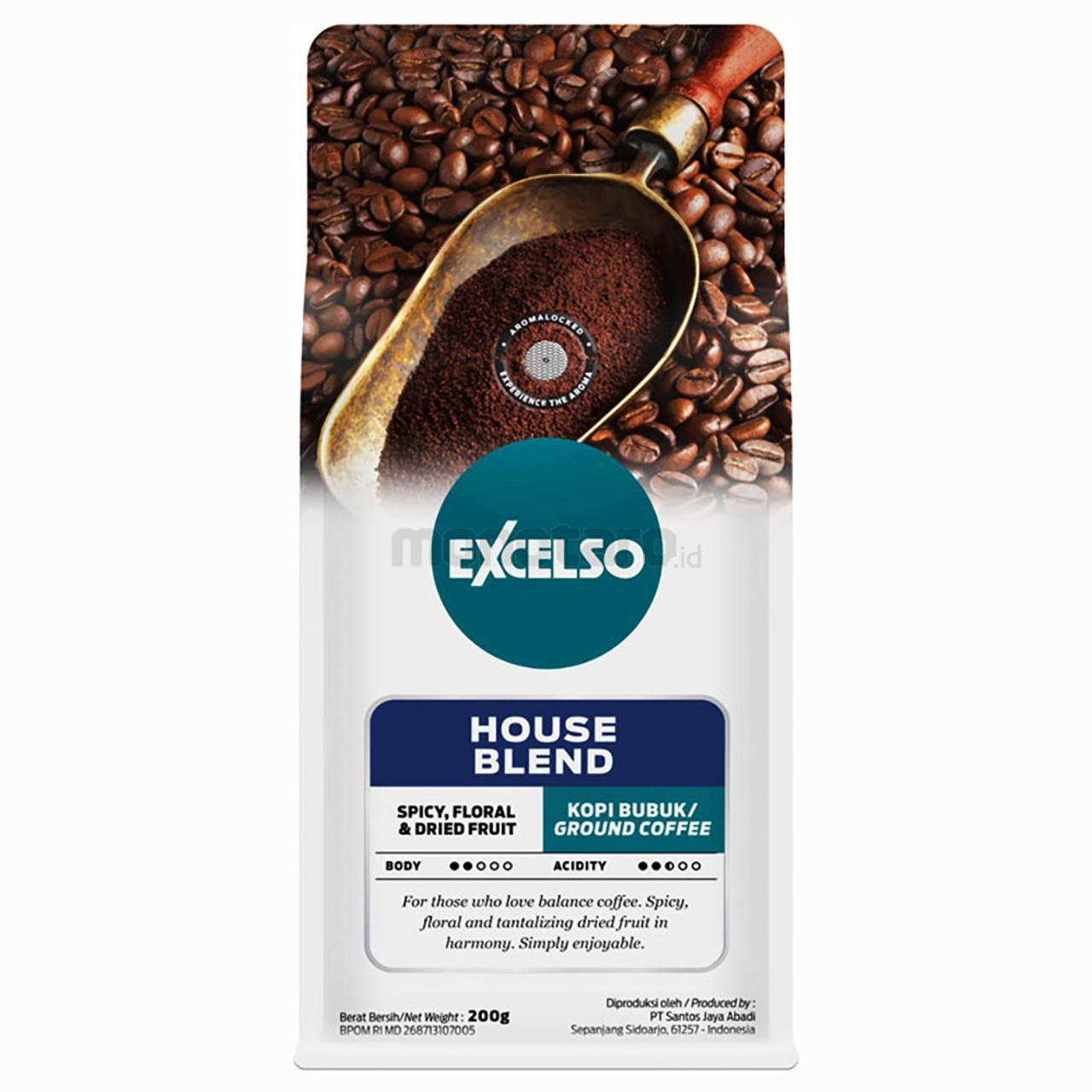  Excelso House Blend - Coffee Ground, 200 Gram (Pouch)