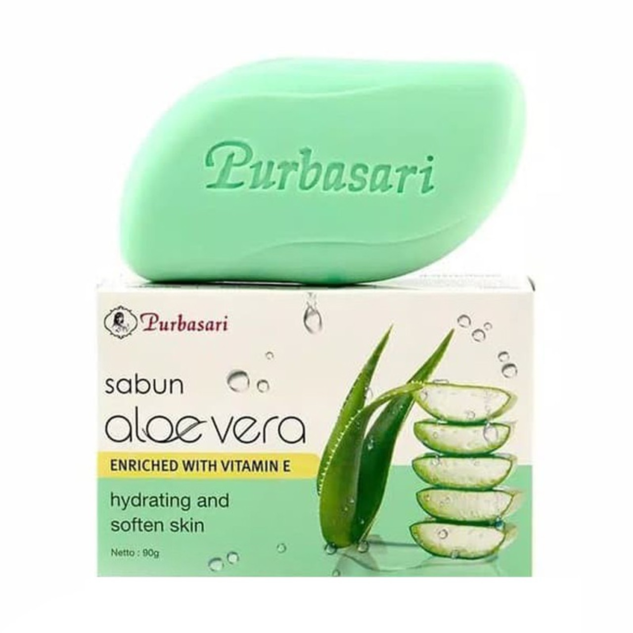 Purbasari Sabun Mandi Aloe Vera Bar Soap, 90 Gram