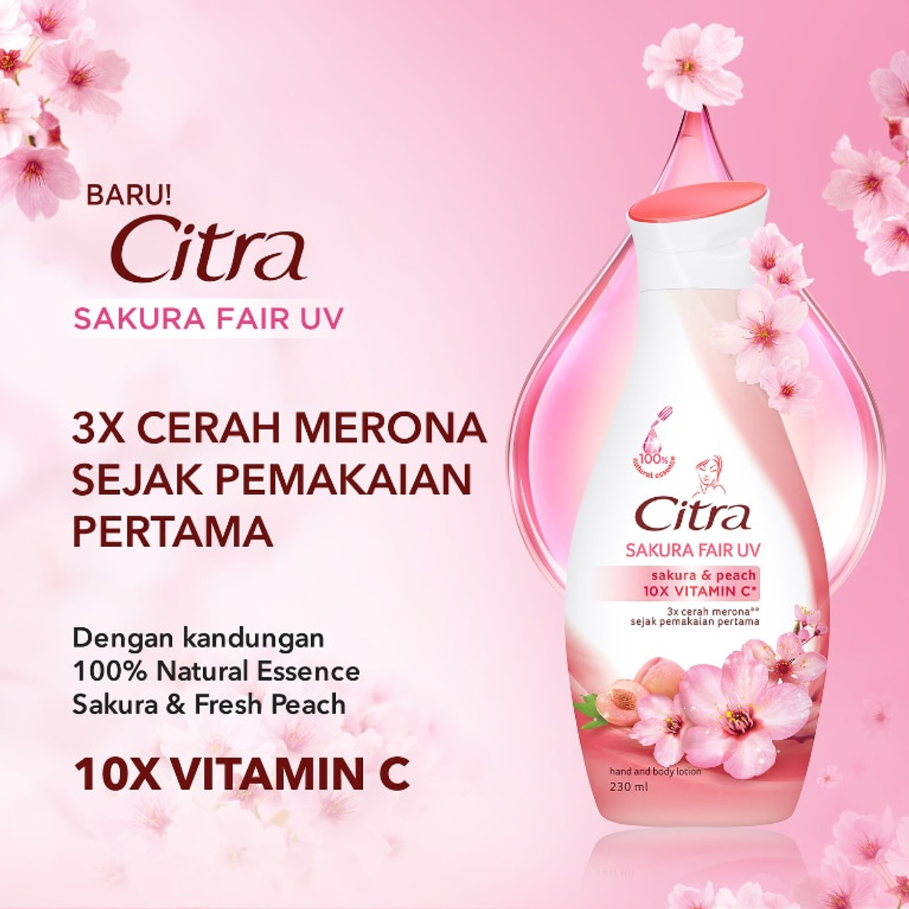 Citra Sakura Fair UV Body Lotion, 230 ml