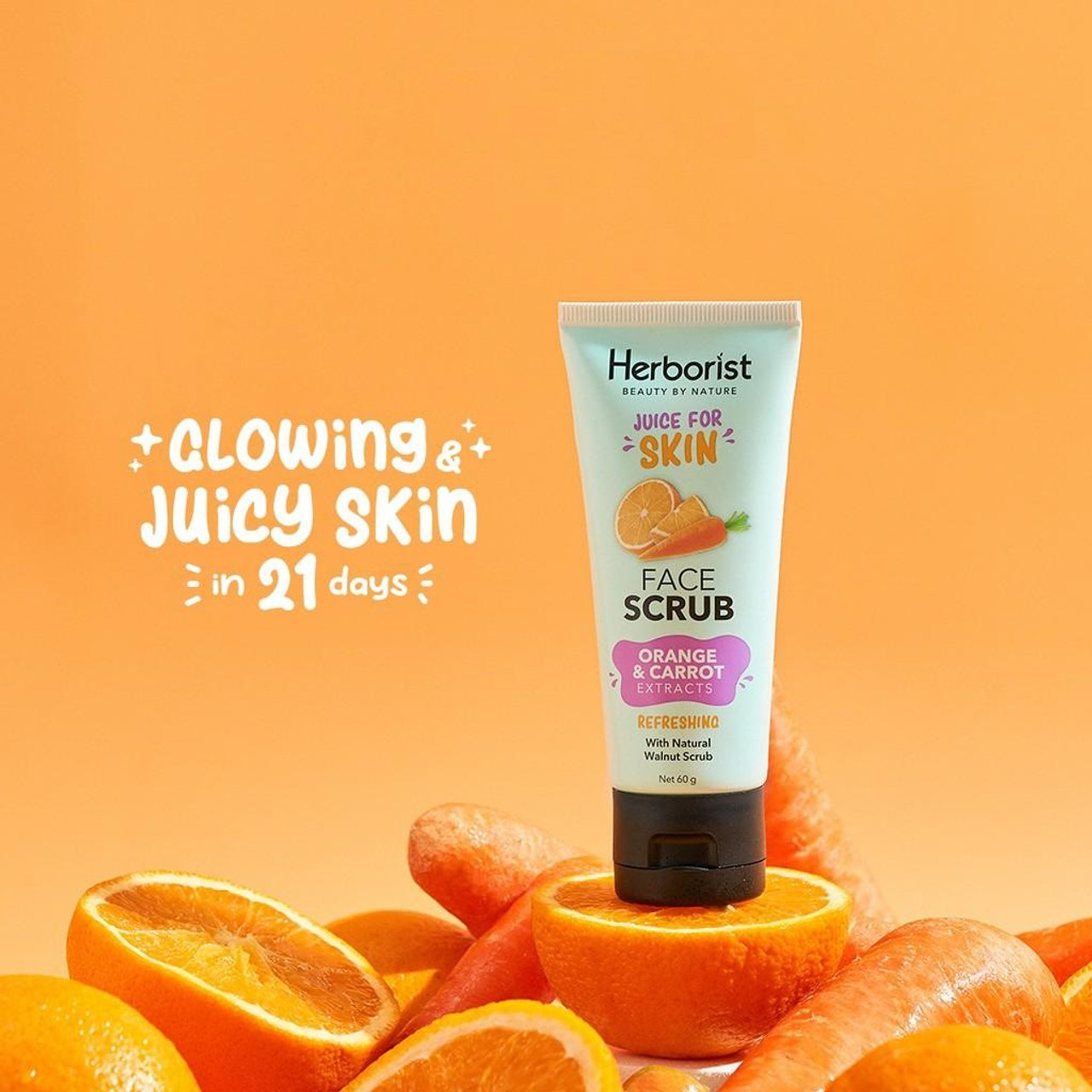 Herborist Juice For Skin Face Scrub Orange & Carrot 60 gr