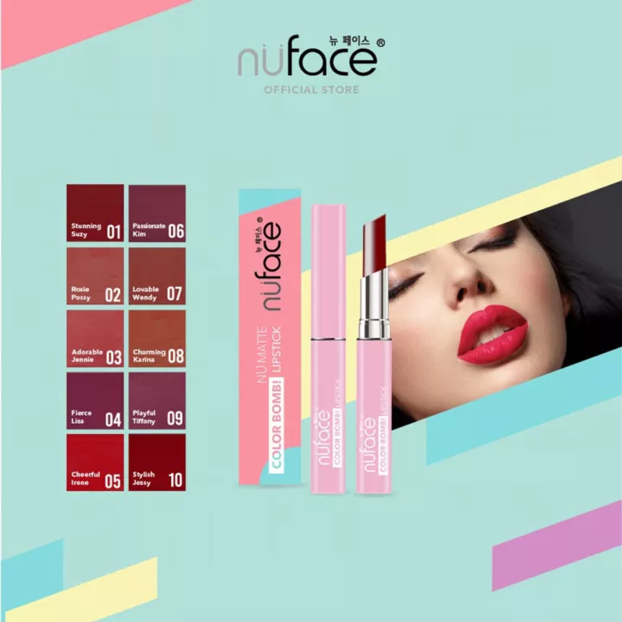 Nuface Nu Matte Color Bomb Lipstick Charming Karina, 2.5gr
