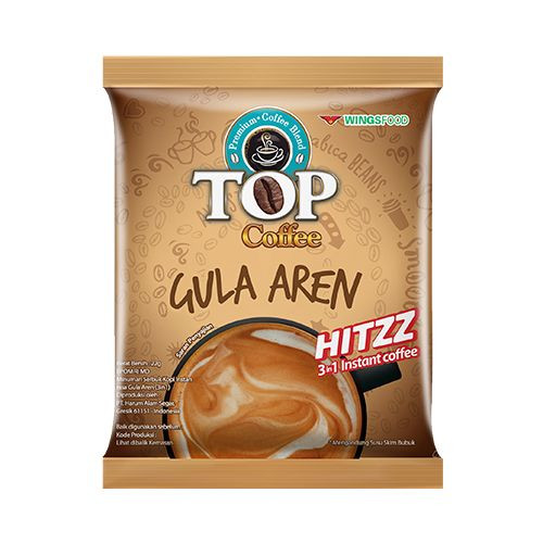 Top Instant Coffee Palm Sugar Sachet, 220gram (10 sachets 22gr
