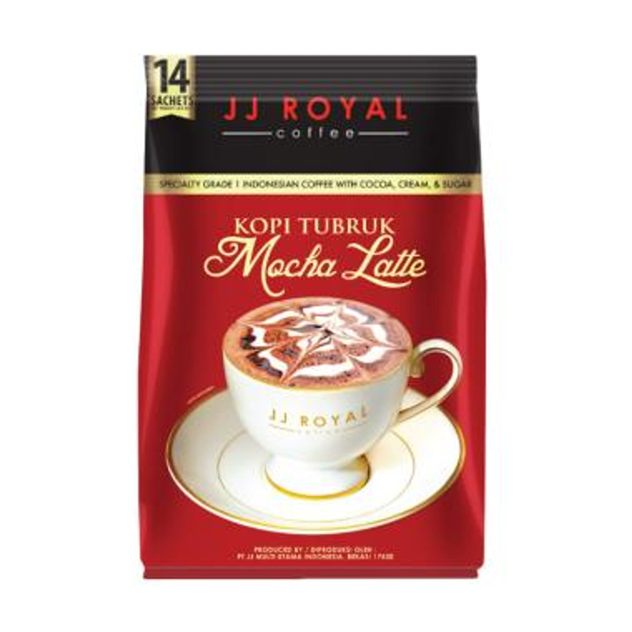 JJ Royal Kopi Tubruk Coffee Mocha Latte, 14 Sachets @ 30 Gram
