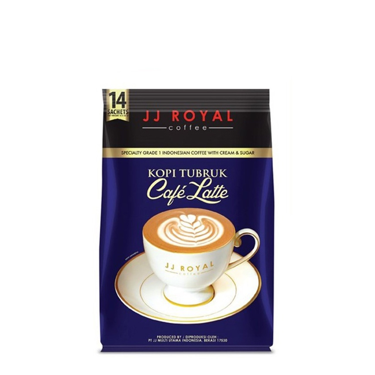 JJ Royal Kopi Tubruk Coffee Cafe' Latte, 14 Sachets @ 30 Gram