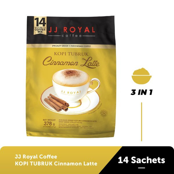 JJ Royal Kopi Tubruk Cinnamon Latte, 14 sachets 27 Gram UD Jawa