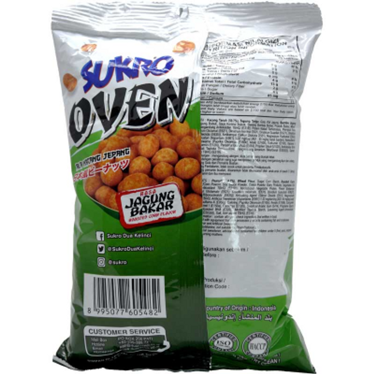 Dua Kelinci Sukro Kacang Oven Jagung Bakar, 100 gram