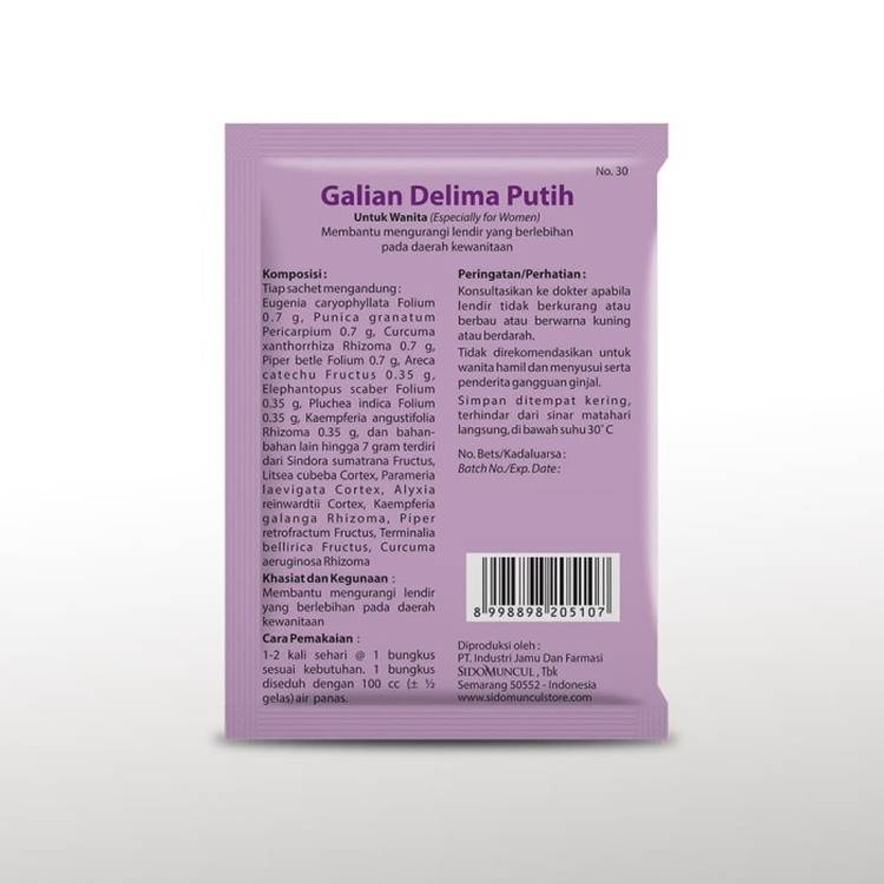 Sido Muncul Jamu Galian Delima Putih, 70gr (10ct @ 7gr)