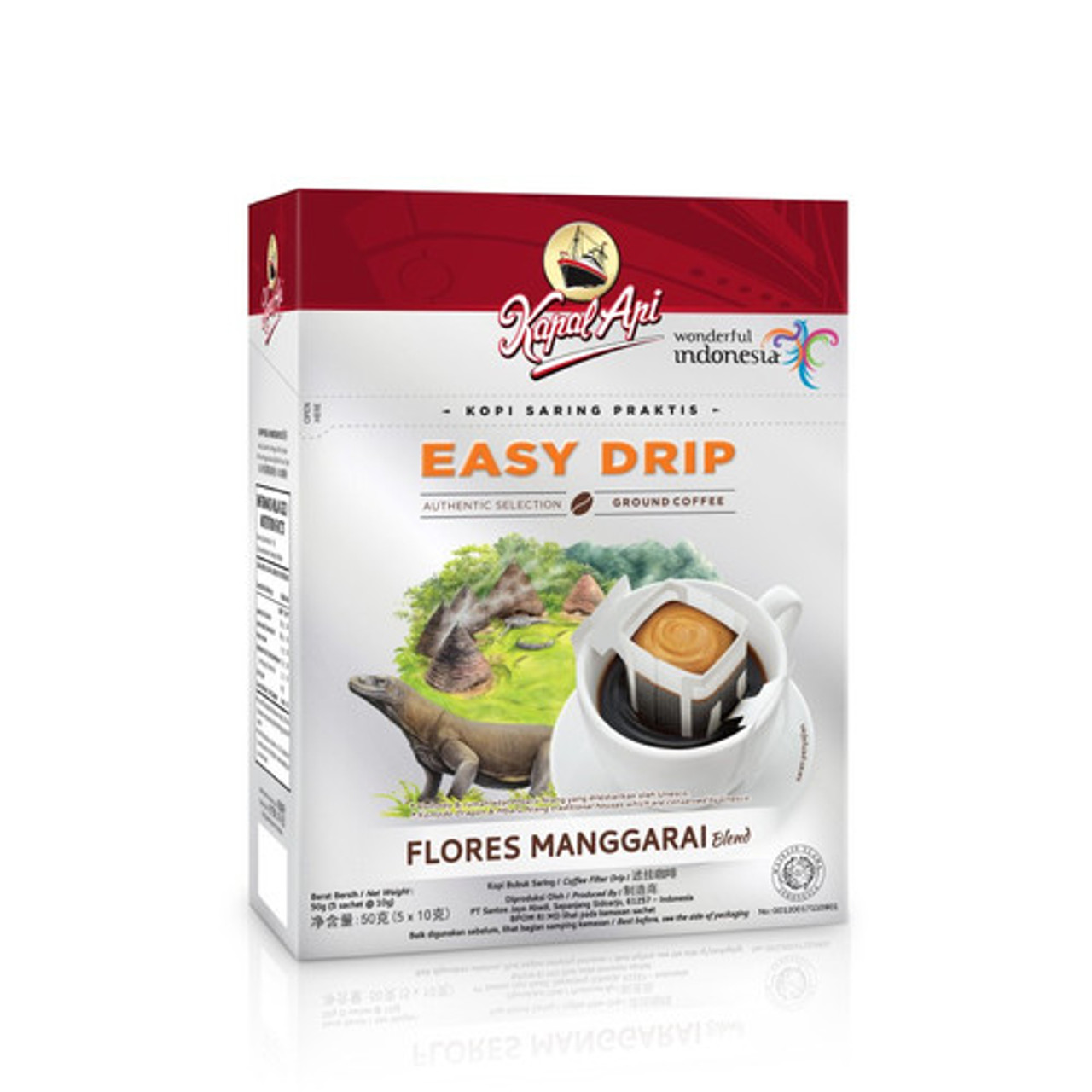 Kapal Api Easy Drip Flores Manggarai Blend 5-ct, 50 Gram