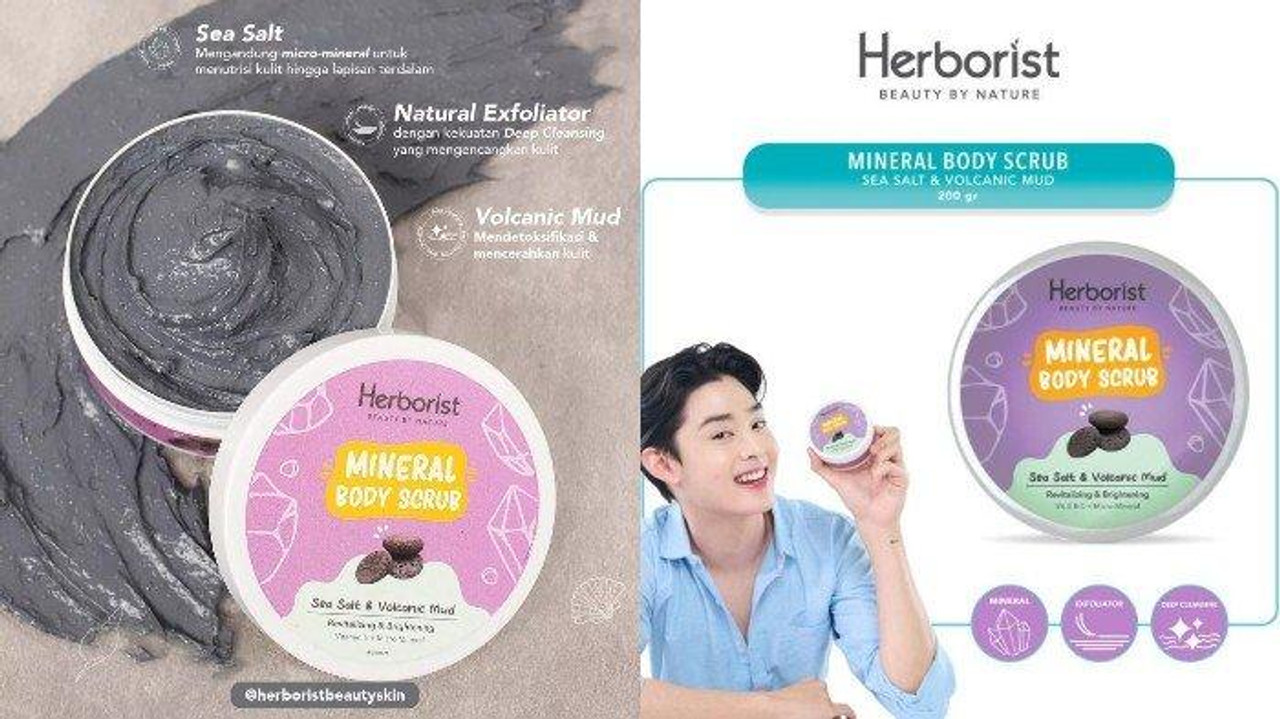 Herborist Mineral Body Scrub - Sea Salt & Volcanic Mud, 200 Gram