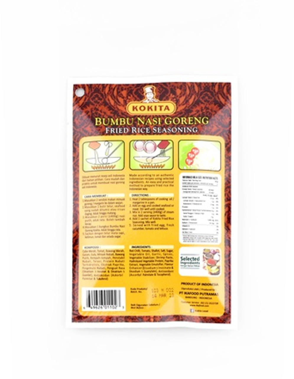 Kokita Fried Rice Seasoning Bumbu Nasi Goreng Extra Mild, 60 gr