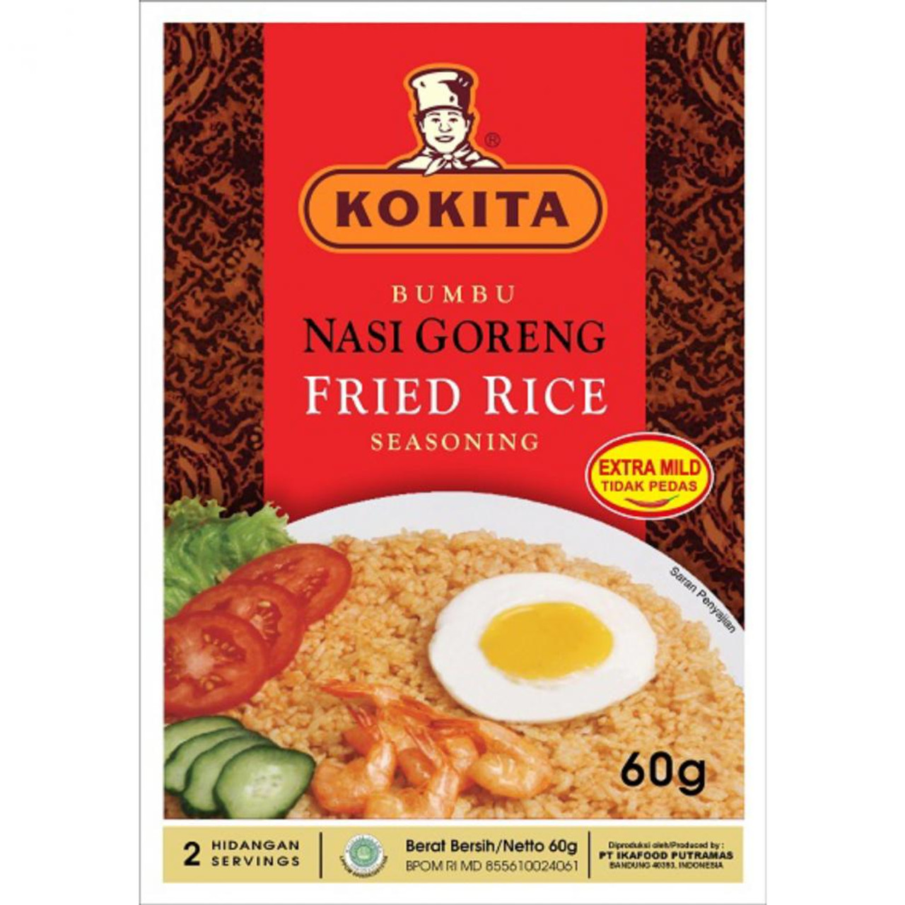 Kokita Fried Rice Seasoning Bumbu Nasi Goreng Extra Mild, 60 gr