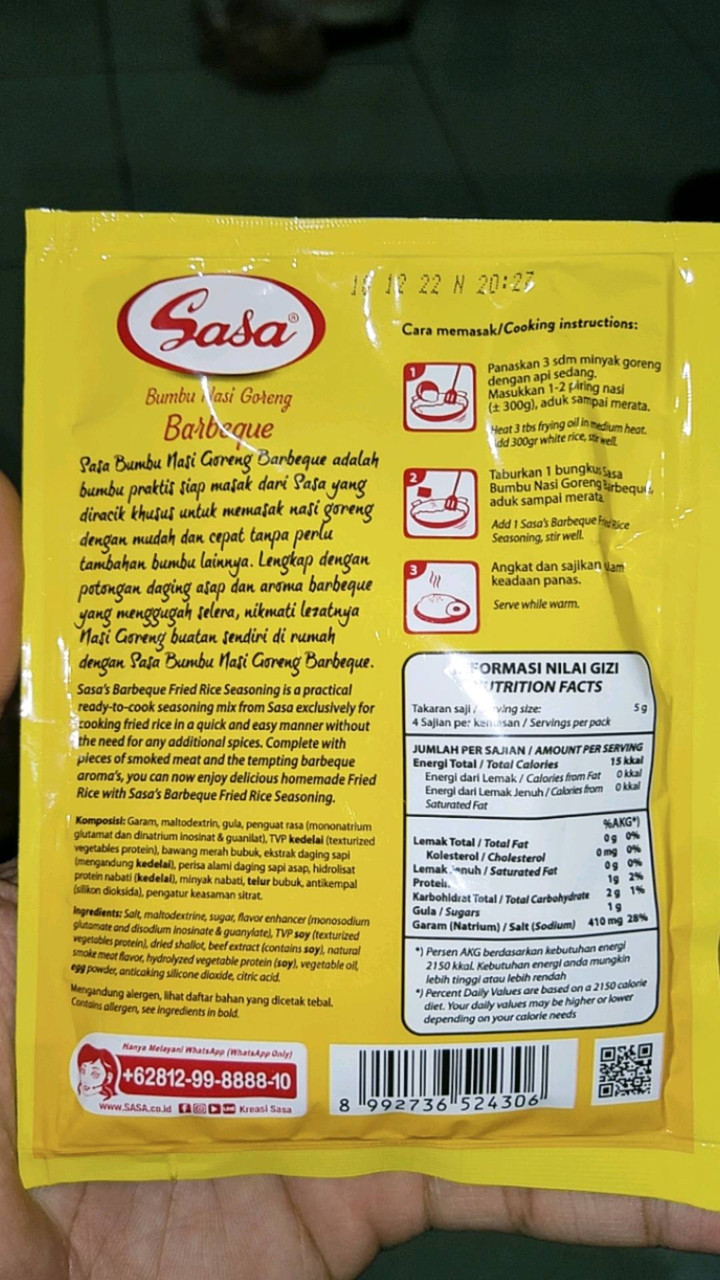 Sasa Bumbu Nasi Goreng Barbeque, 20 gr