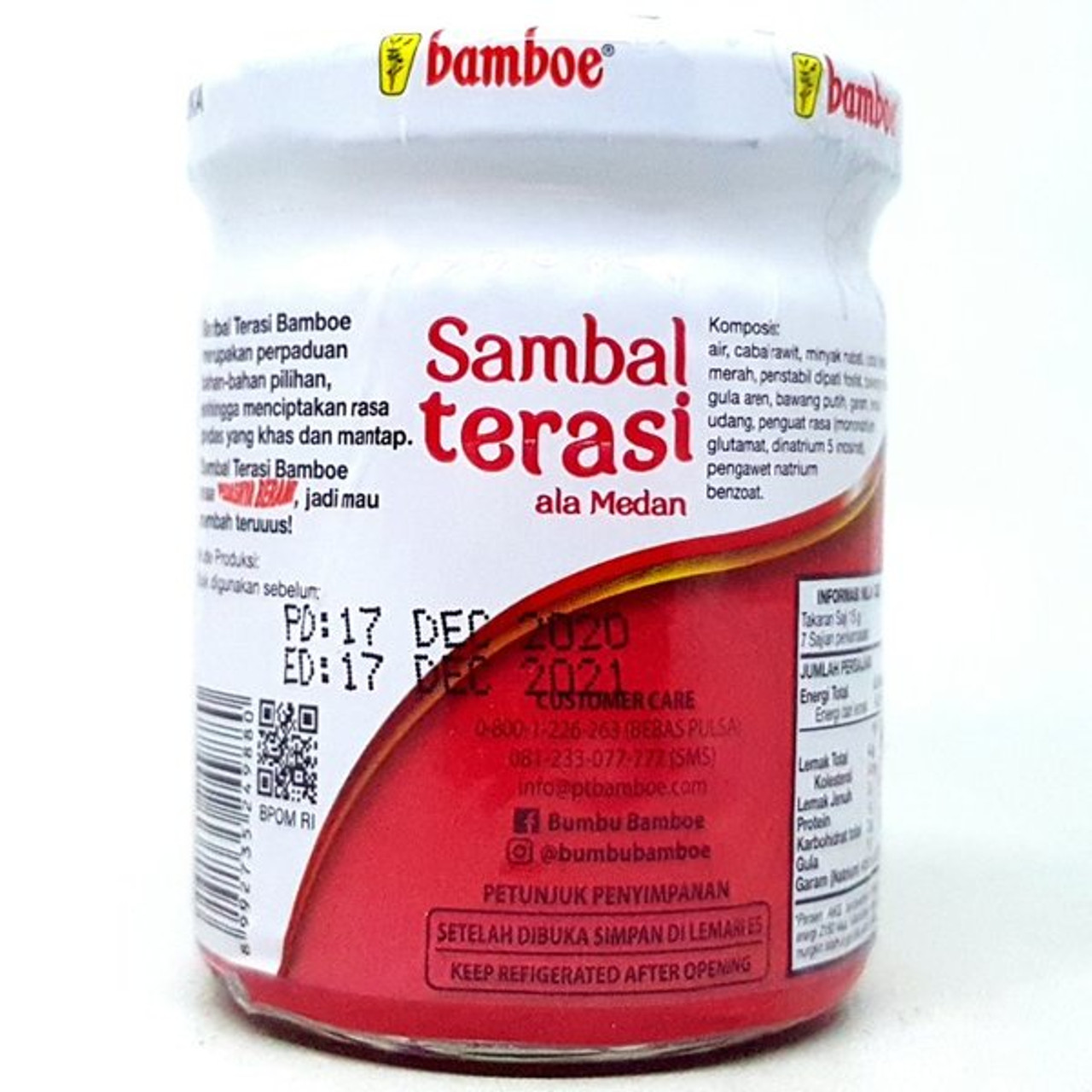 Bamboe Sambal Terasi Jar, 100gr