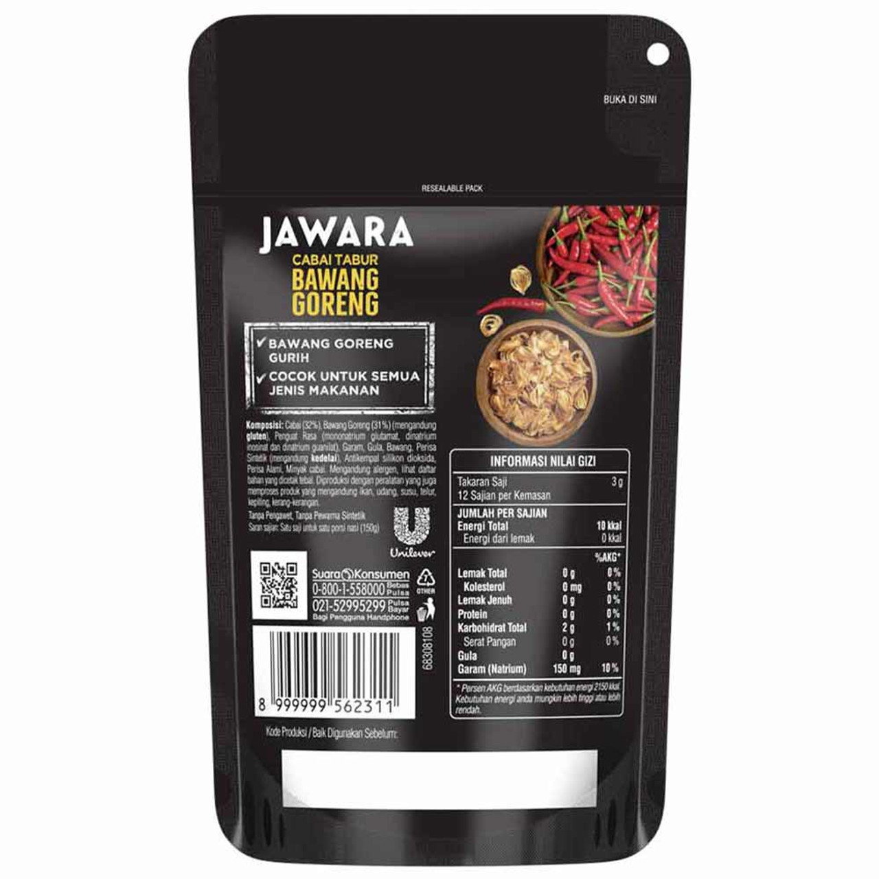 Jawara Cabai Tabur Bawang Goreng, 35gr