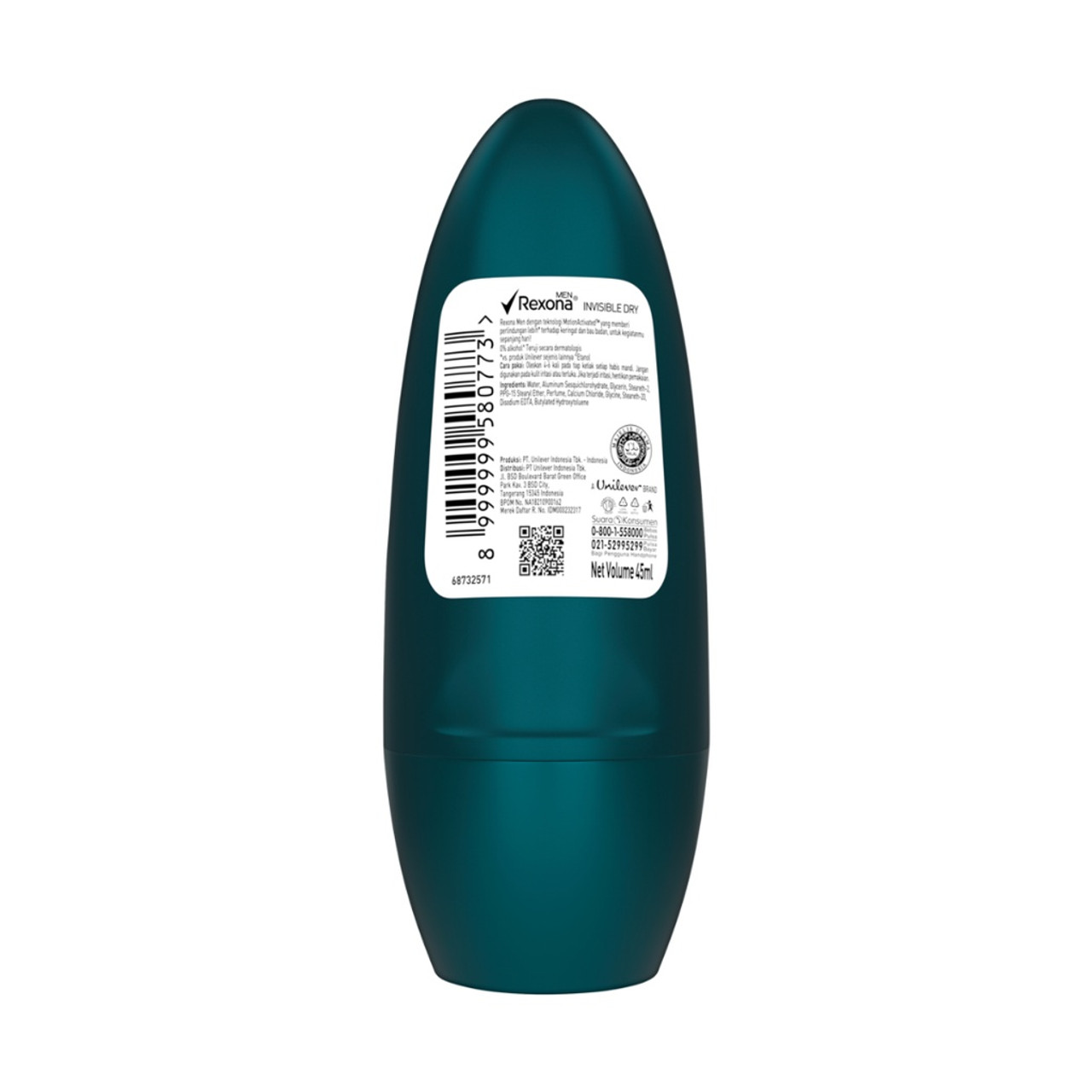 Rexona Men Deodorant Roll On Antiperspirant Invisible Dry 45Ml
