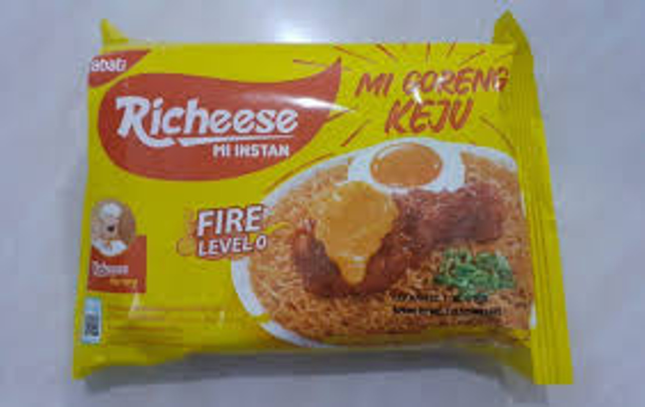 Richeese  Mie instant goreng Fire Level 0, 74 gr (5 pcs)