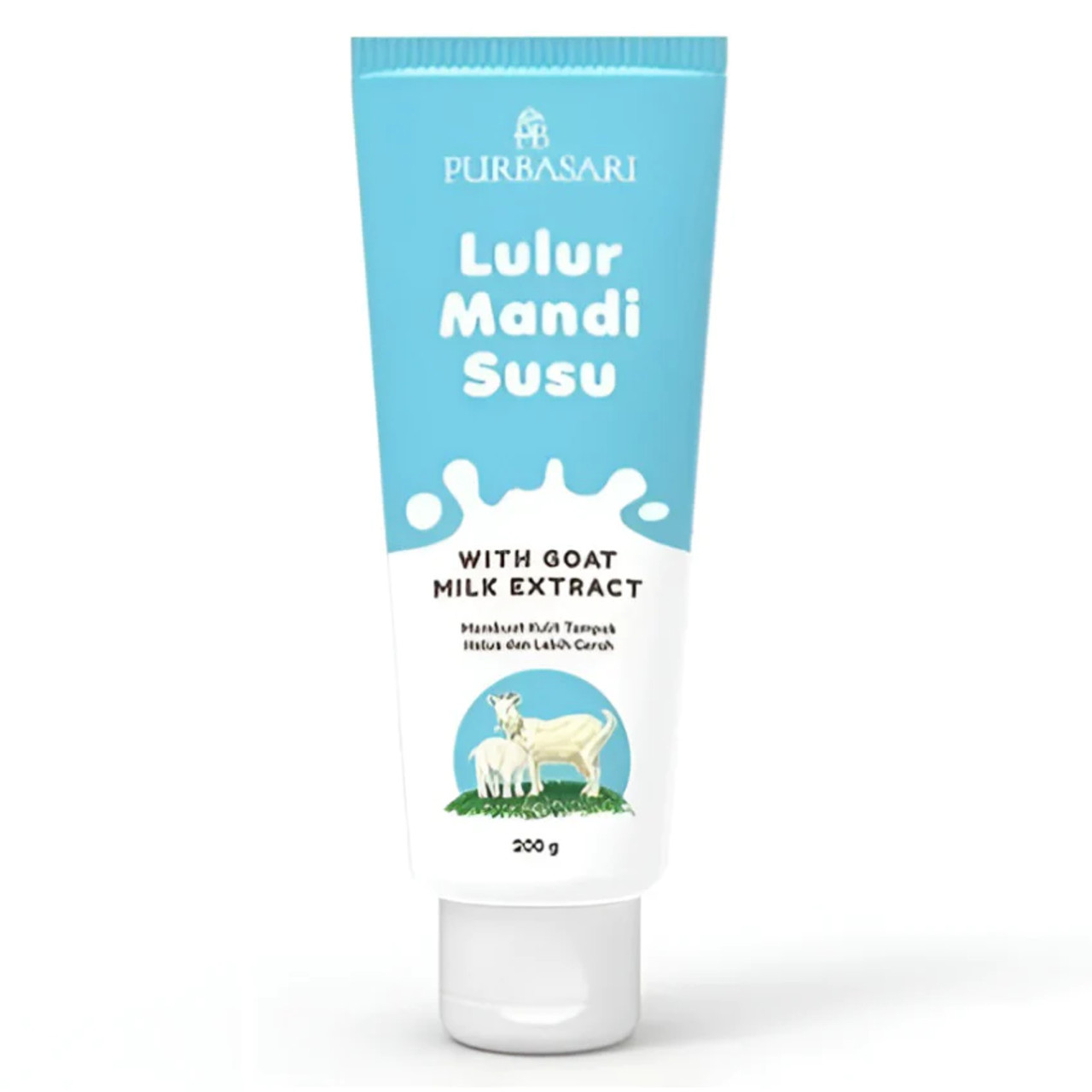 Purbasari Lulur Mandi Susu Tube - Milk Bath Scrub, 200 grams