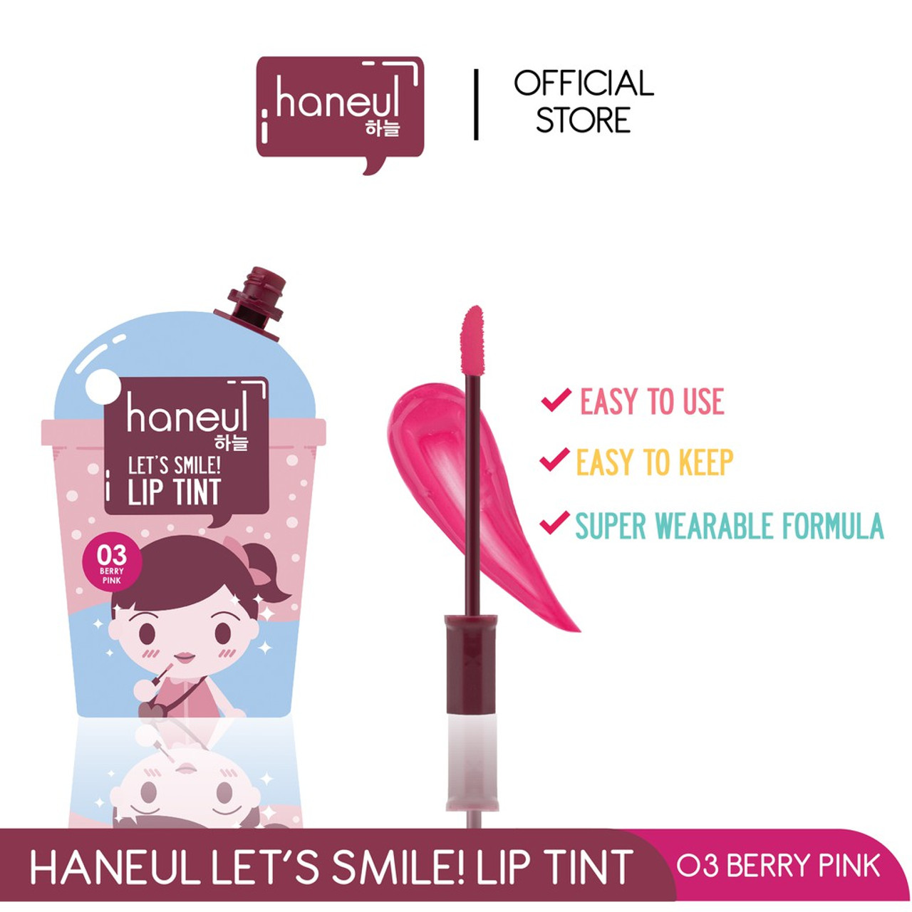 Purbasari Haneul Let’s Smile Lip Tint Berry Pink