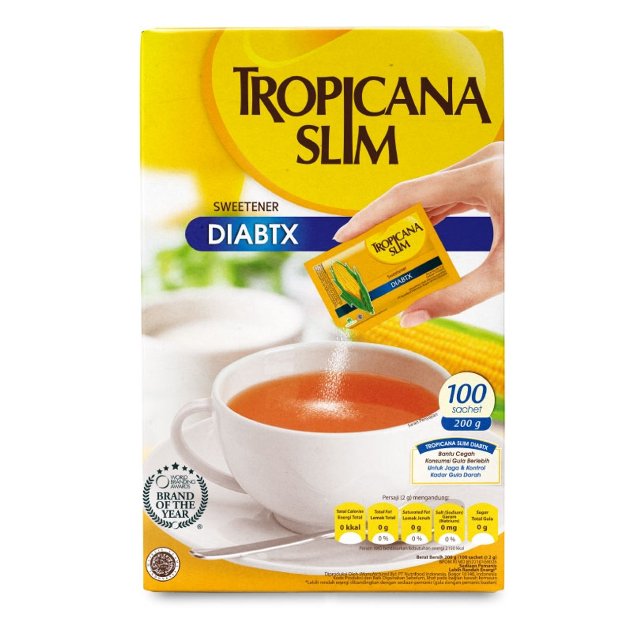 Tropicana Slim Sweetener Diabtx 100 Sachets