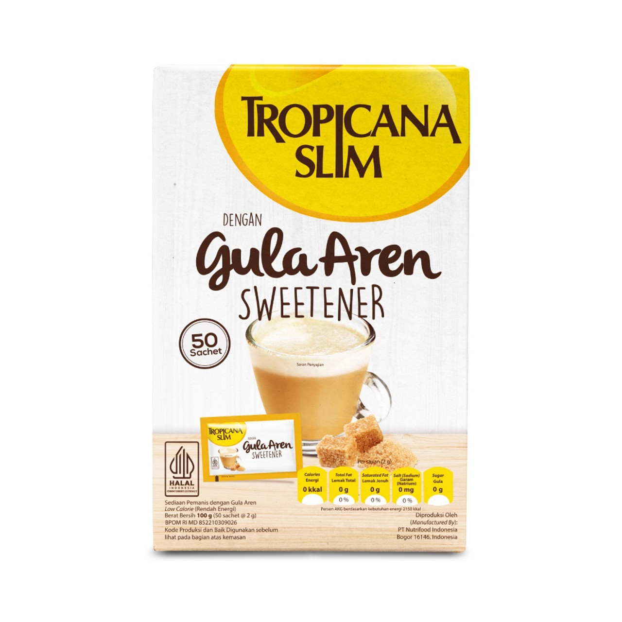 Tropicana Slim Sweetener Palm Sugar 50 sachets