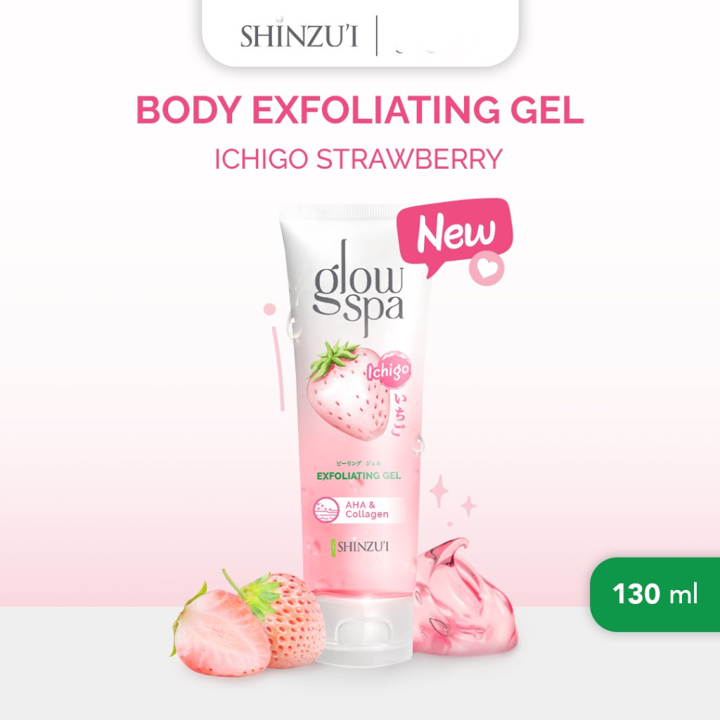 【いちご】ニュースキンウェルスパBODY GEL セット Shinzui Glow Spa Exfoliating Gel Ichigo, 130ml