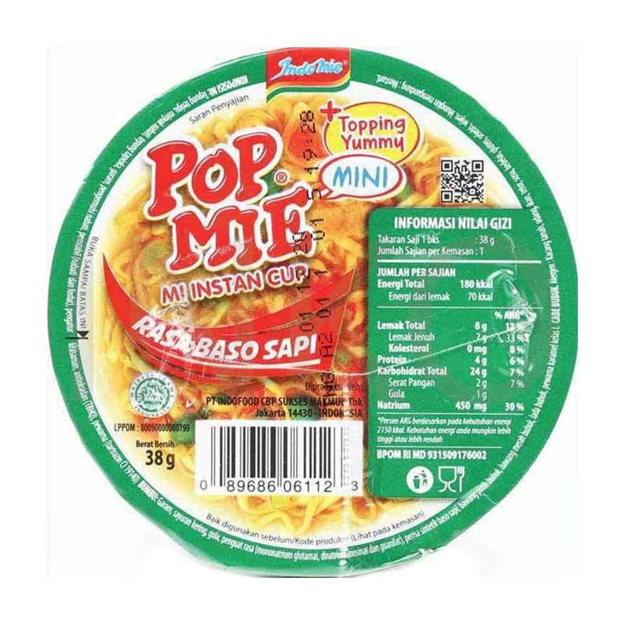 Pop Mie Cup Mini Rasa Baso, 38gr