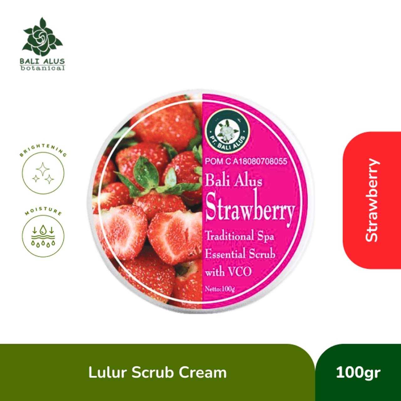 BALI ALUS Lulur Cream Scrub Strawberry, 100gr