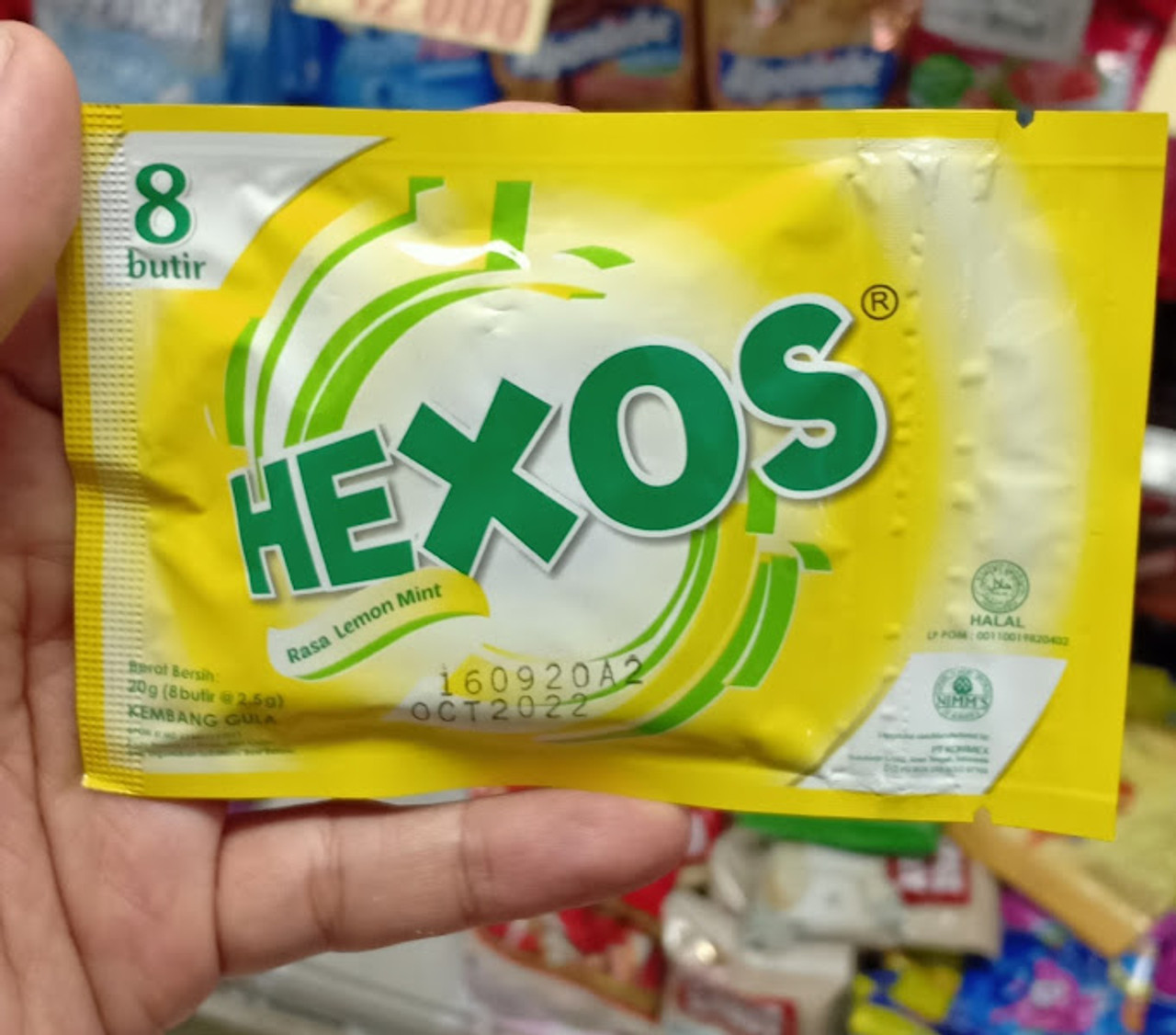 Hexos Candy Lemon Mint, 20gr (8 butir X2.5 gr)