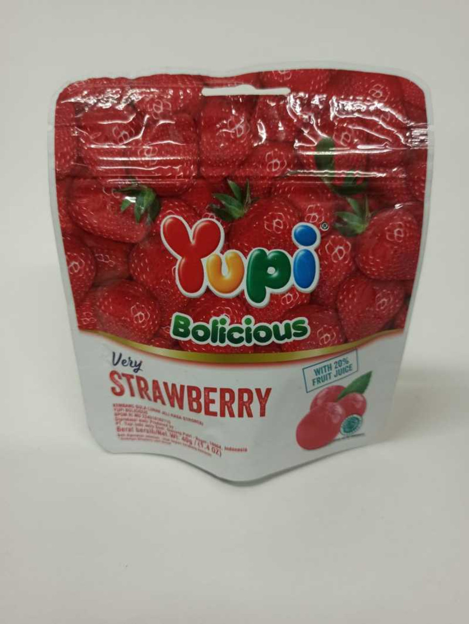 Yupi Gummy Candies Bolicious Strawberry, 40gr