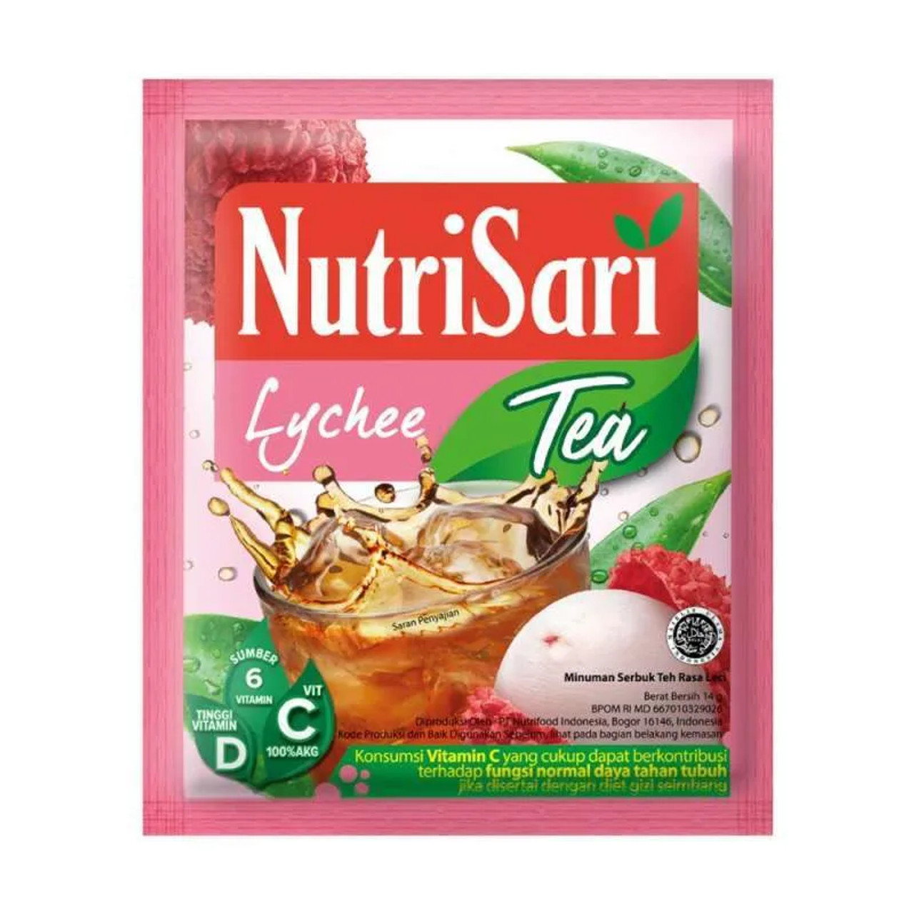 NutriSari Lychee Tea, 10 Sachets