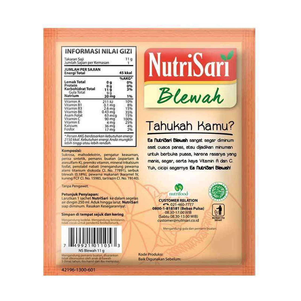 NutriSari Cantaloupe, 10 Sachets