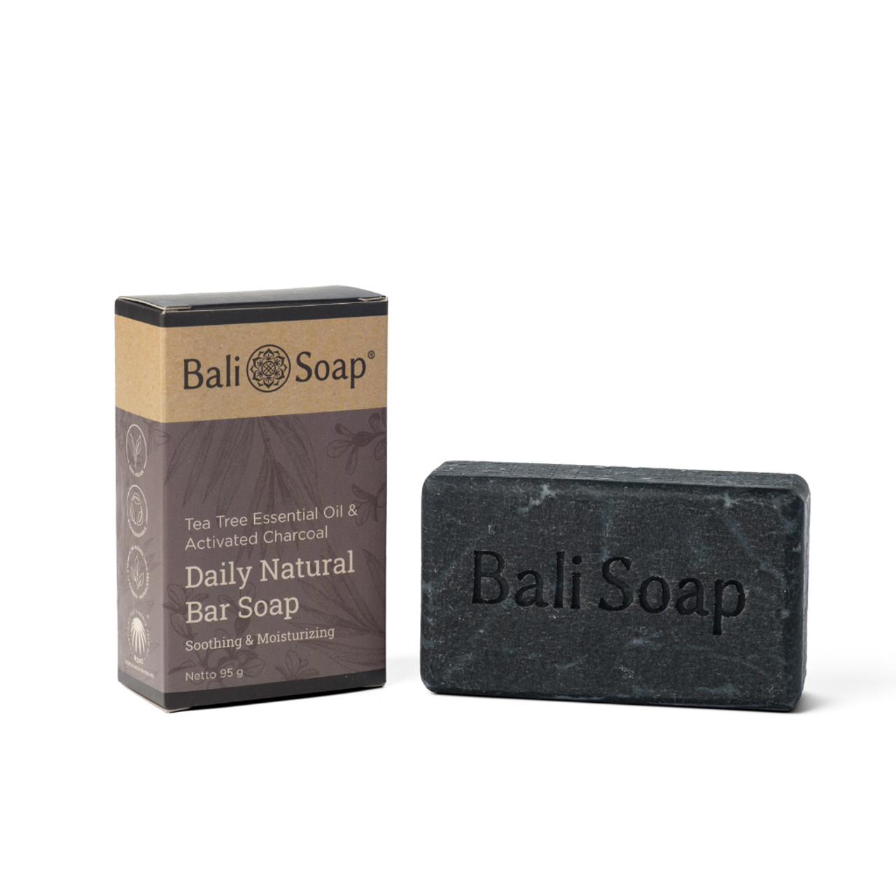 Bali Soap Essential Oil Bar Soap - TeaTree & Activated Charcoal, 95gr