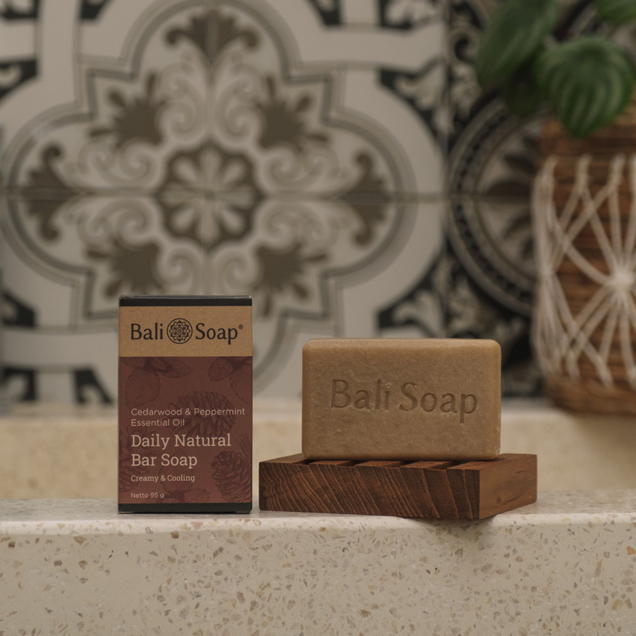 Bali Soap Essential Oil Bar Soap - Cedarwood & Peppermint, 95gr