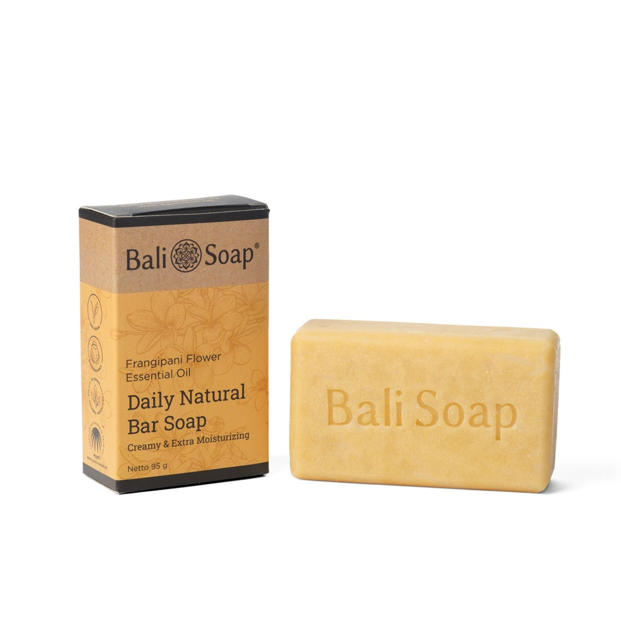 Bali Soap Essential Oil Bar Soap - Frangipani Flower, 95gr