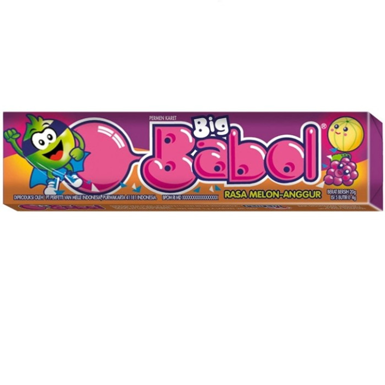 Big Babol Chewing Gum Honeydew Grape Stick 20g ( 2 Pcs )