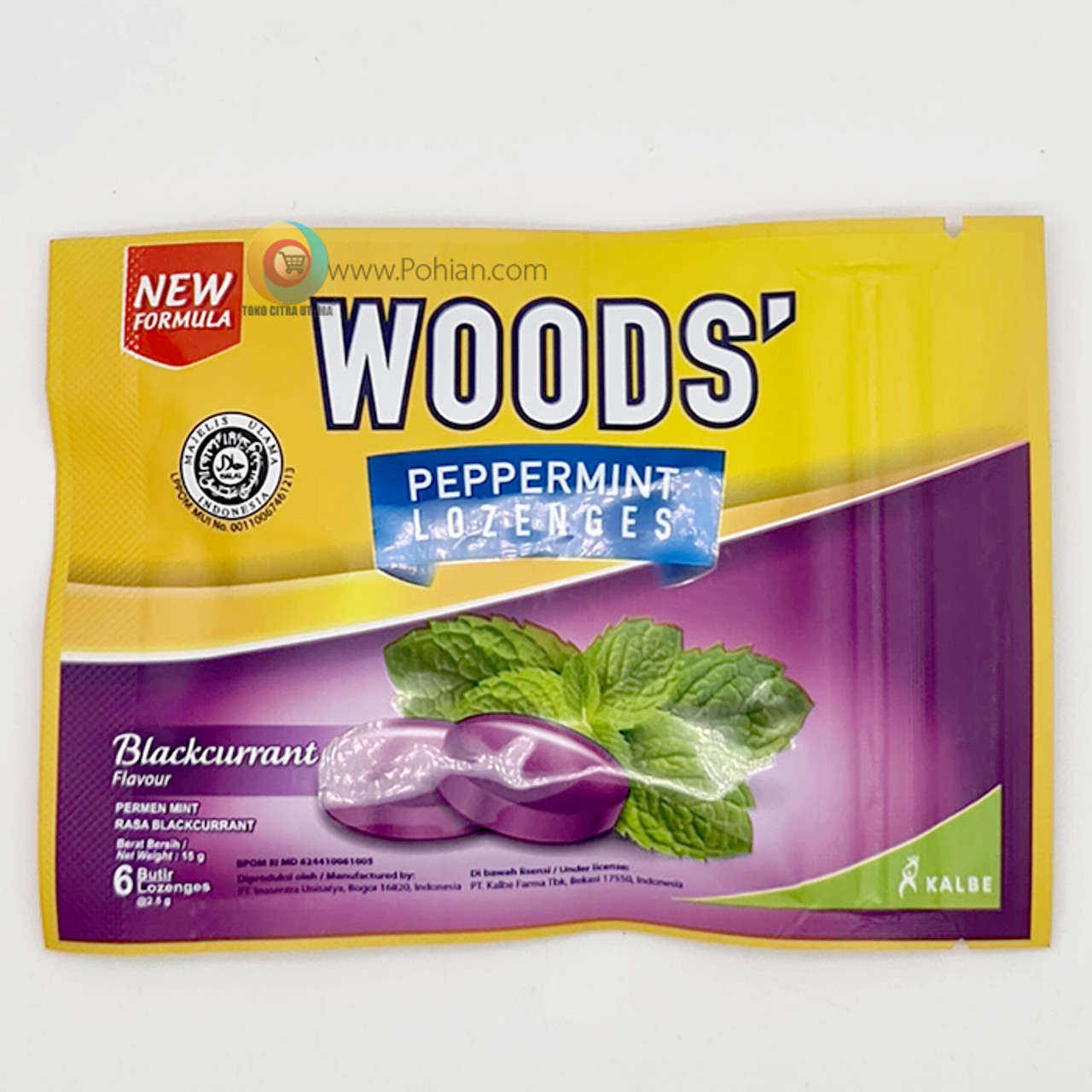 Woods Peppermint Lozenges Blackcurrant 15g (3 pcs )