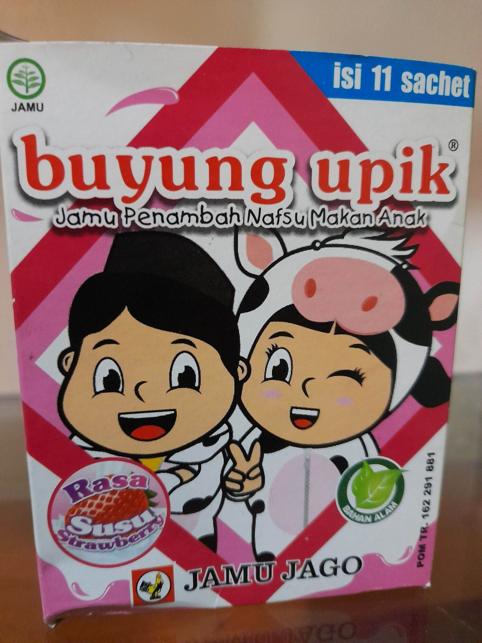 Buyung Upik Susu Strawberry, 55gr (11 saset @5gr)