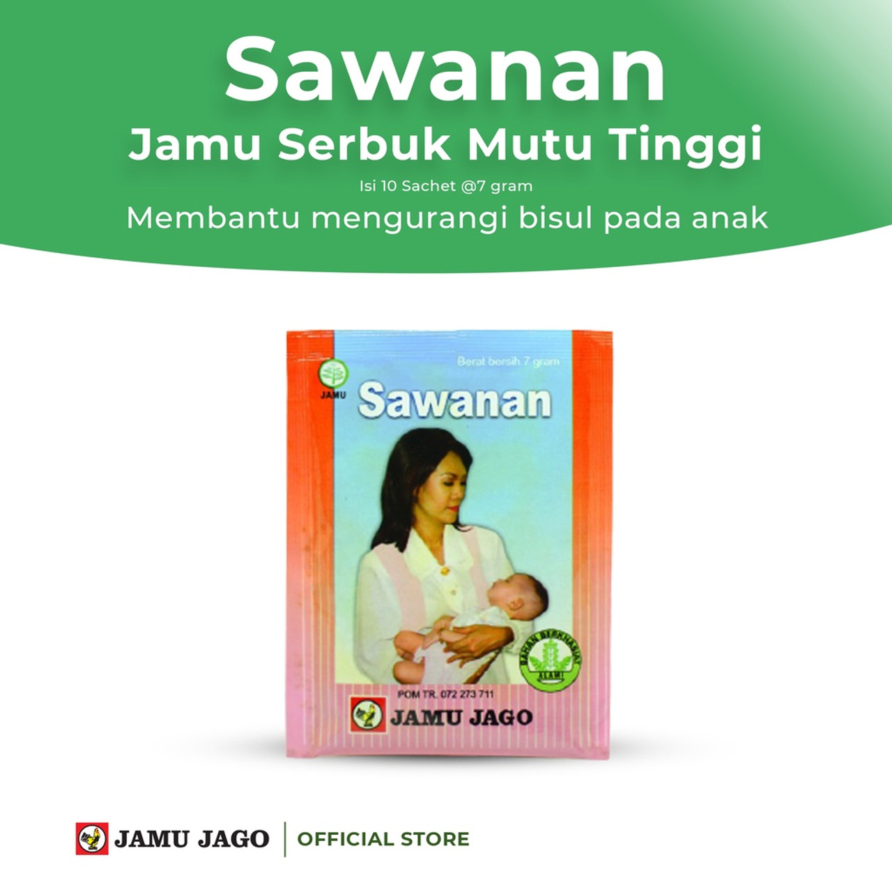 Jamu Jago Sawanan Jamu Serbuk, 70gr (10 saset @7gr)