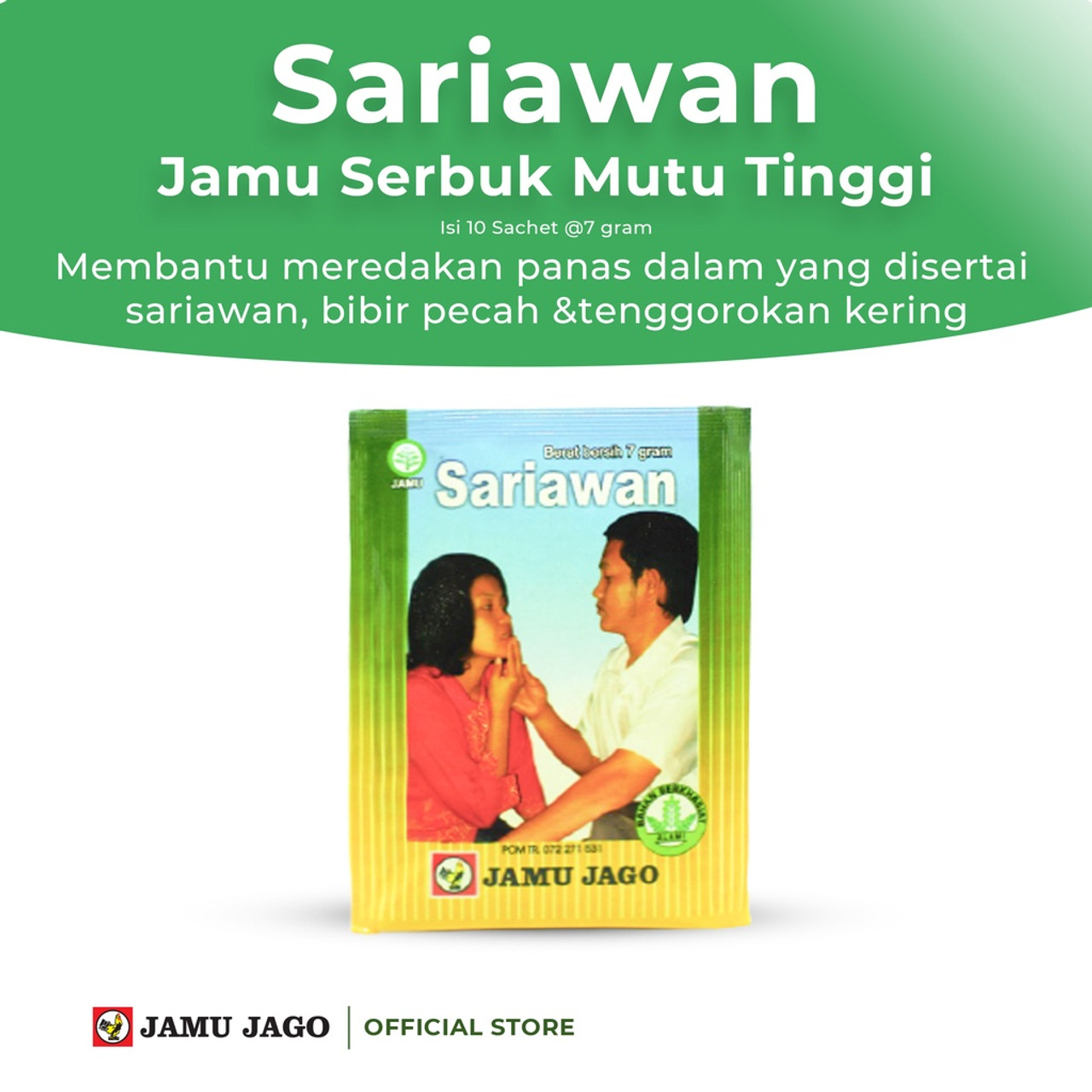 Jamu Jago Sariawan, 70gr (10 sachet @7gr)