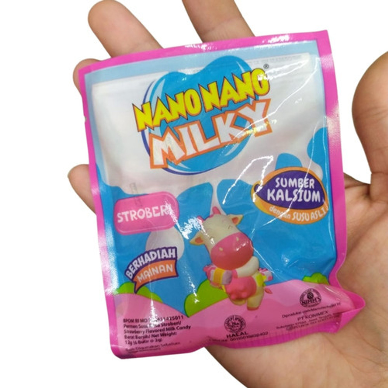 Nano Nano Candy Milky Strawberry, 12gr (Pack of 3)